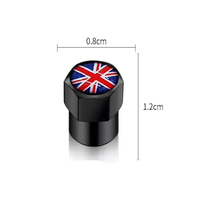 4Pcs/Set Car Tire Valve Caps Wheel Valve Cap Auto Tyre Air Valve Stem Caps Dust Cover for F1 UK Flag Car Vehicles Styling view 4