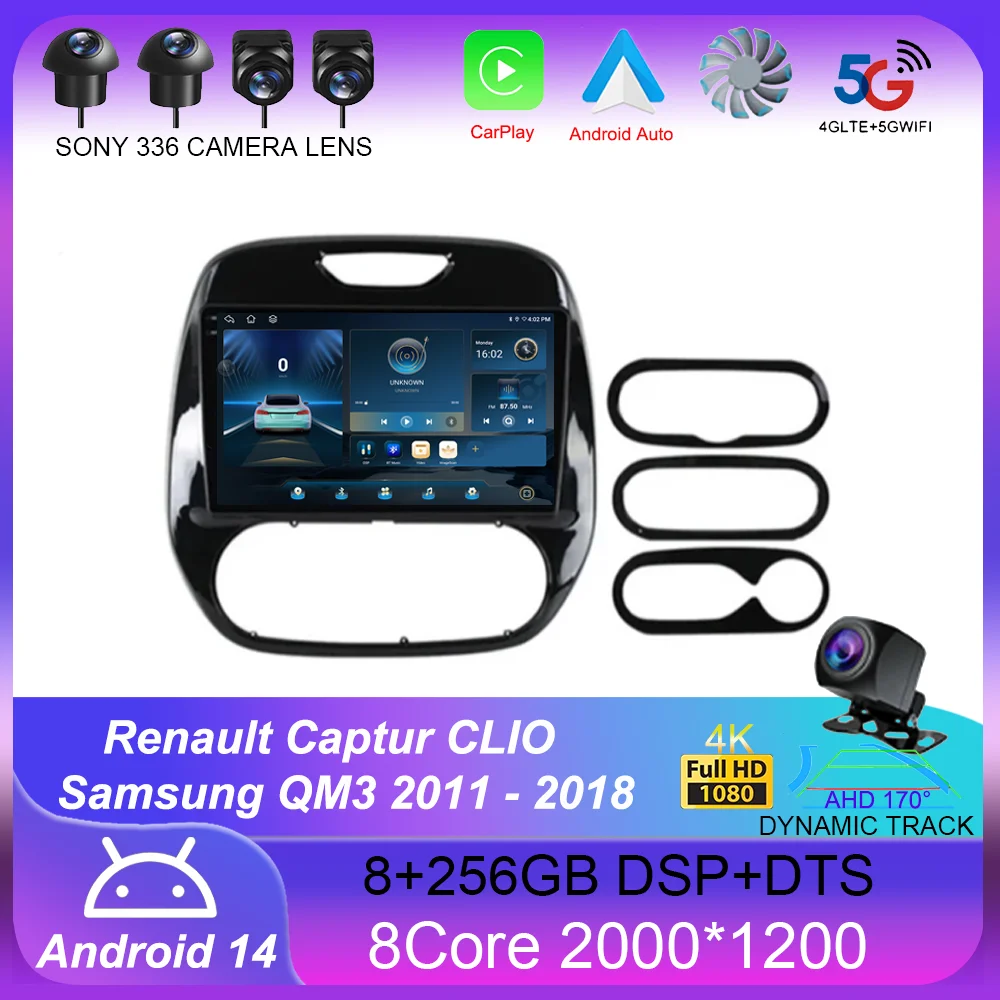 

Android 14 Auto Car Radio For Renault Captur CLIO Samsung QM3 2011 - 2018 Stereo Carplay GPS Navigation Multimedia Video Player