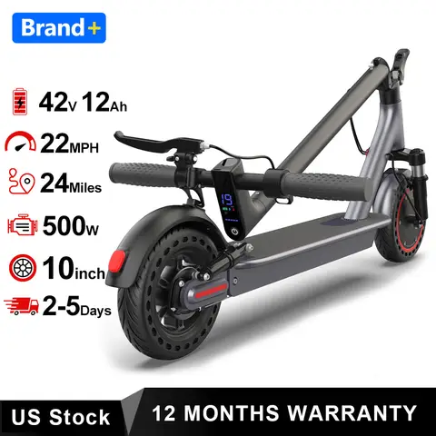 2026 NEW 10‘’ Electric Scooter for Adults,500W Powerful Motor,24 Miles Long Range,Dual Braking System,22Mph Max Speed,Foldable E Scooter with Solid Tires,APP Control