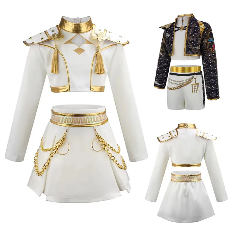Girls Sets Halloween Party Children Fashion Suits Kids Trend Carnival Clothes Teenager Dance Performance Top+Shorts 2Pcs Outfits