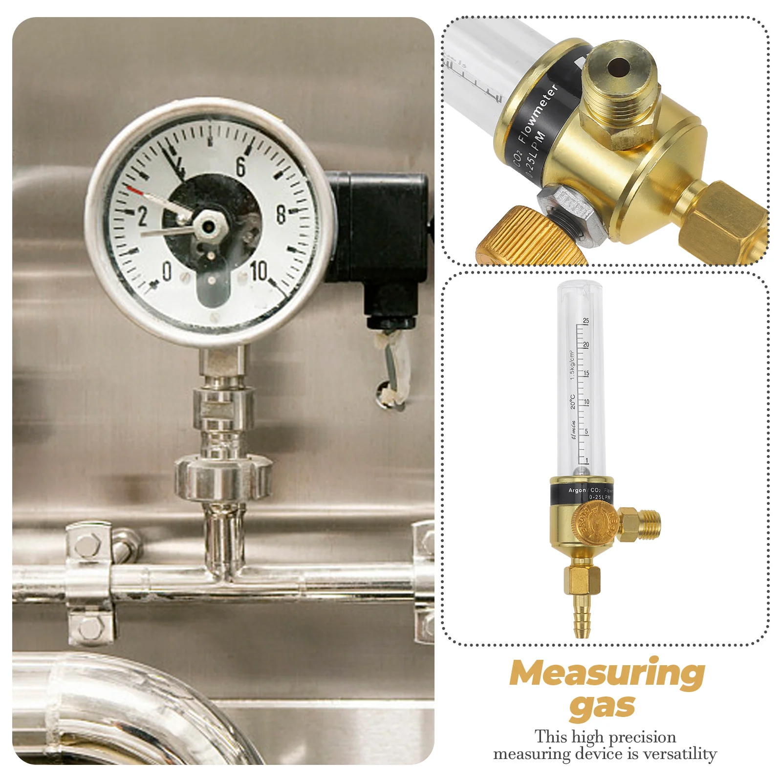 

Gas Flow Meter 180 Degree Float Tube for CO2 Argon Air Measurement Tool Plastic Regulator Gas Instrument