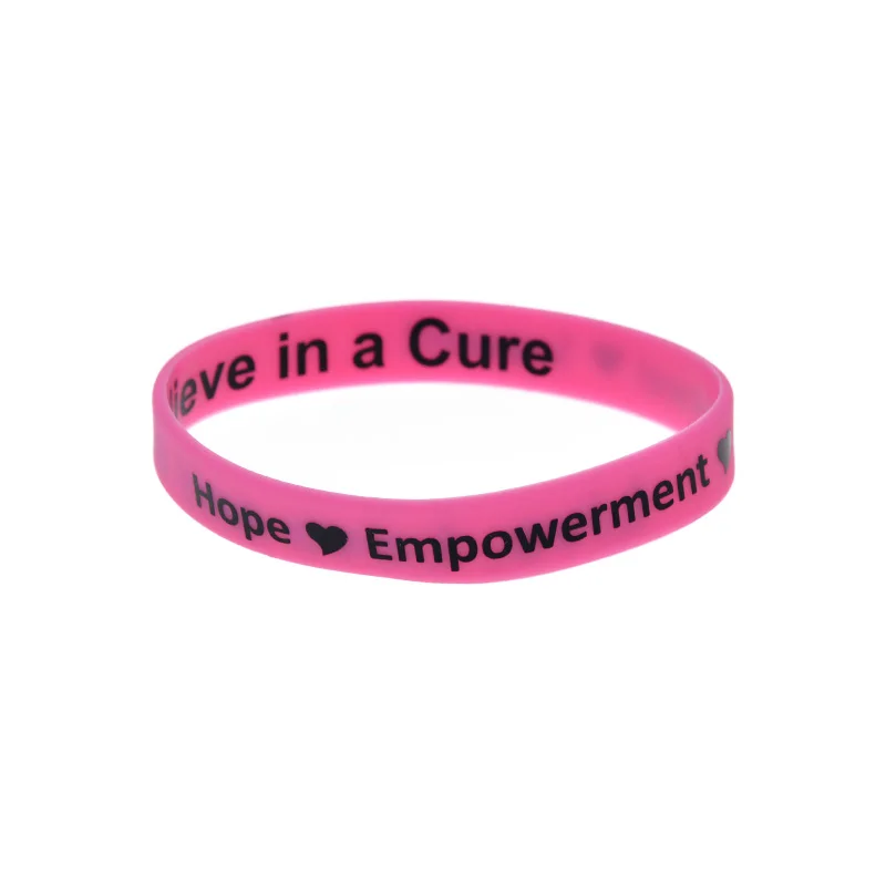 50 Pcs Hope Empowerment Renewal Support Silicone Bracelet Printing Logos inside and outside