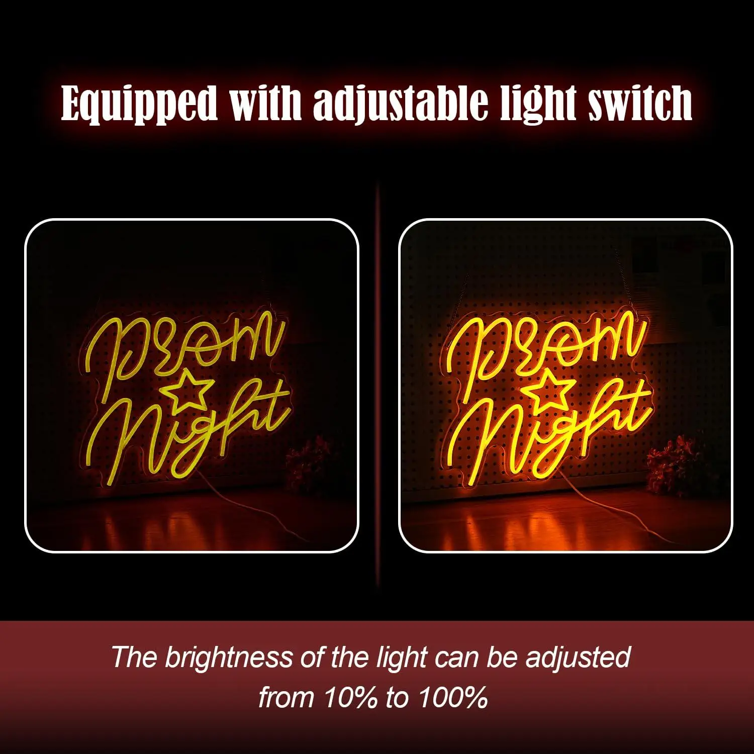 

Prom Night Neon Sign USB Dimmable LED Lights for Prom Birthday Wedding Engagement Anniversary Christam Party Bar Wall Art Decor