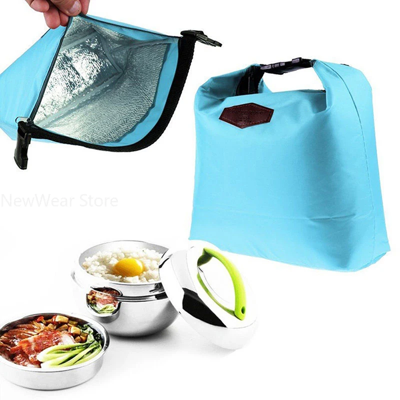 Borsa per il pranzo con isolamento termico 1Pc borsa per il pranzo portatile in tessuto Oxford borsa per il trasporto del pranzo borsa per