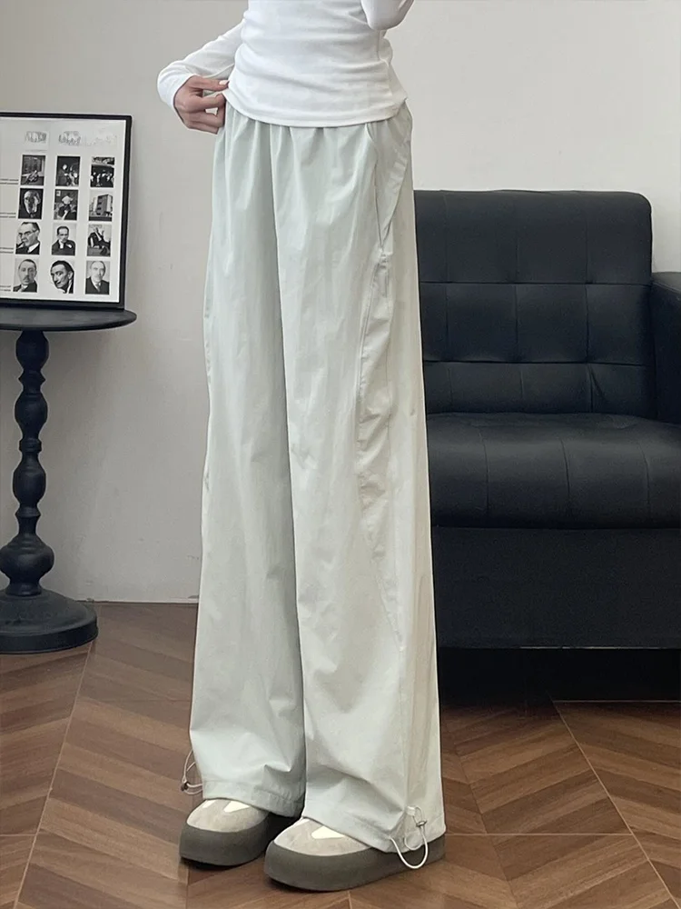 

Мужские брюки из нейлона с быстрым высыханием, свободного кроя, для работы, с боковым разрезом, американского стиля, с завязками, с манжетами, спортивные