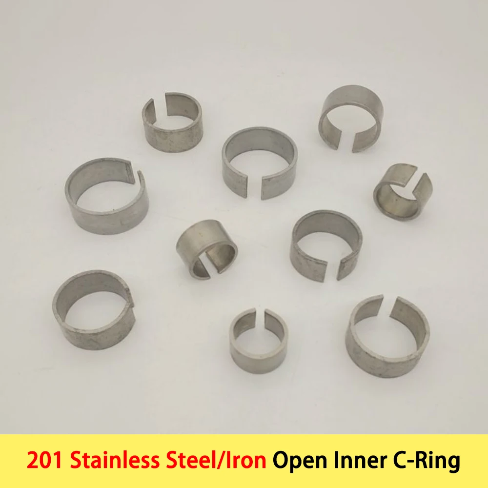 20Pcs Open Inner C‑Ring 201 Stainless Steel & Iron Split Bushing Thick 2.0mm Fit Round Square Tube Weld Pull Handle Accessories