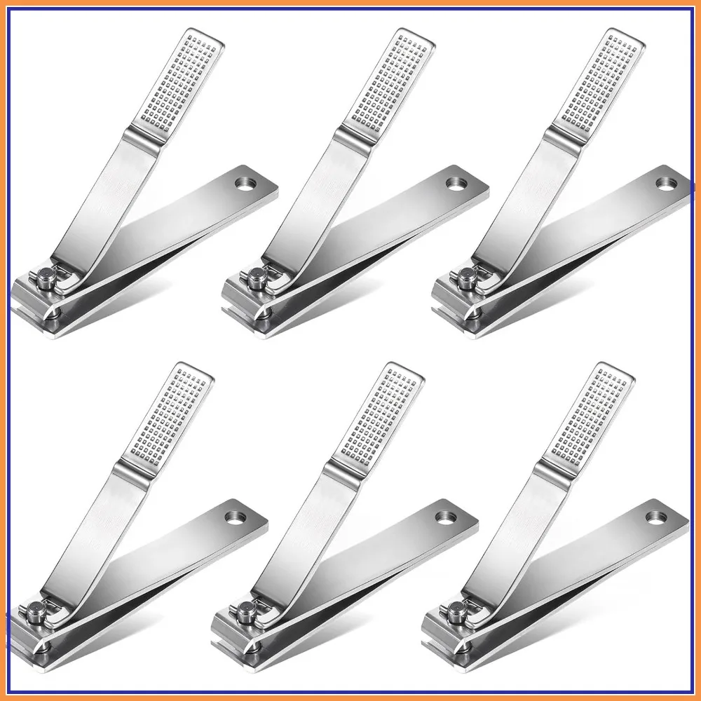 

6-Pack Heavy Duty Stainless Steel Nail Clippers for Thick Toenails, Sharp Edge Cutter for Men Women