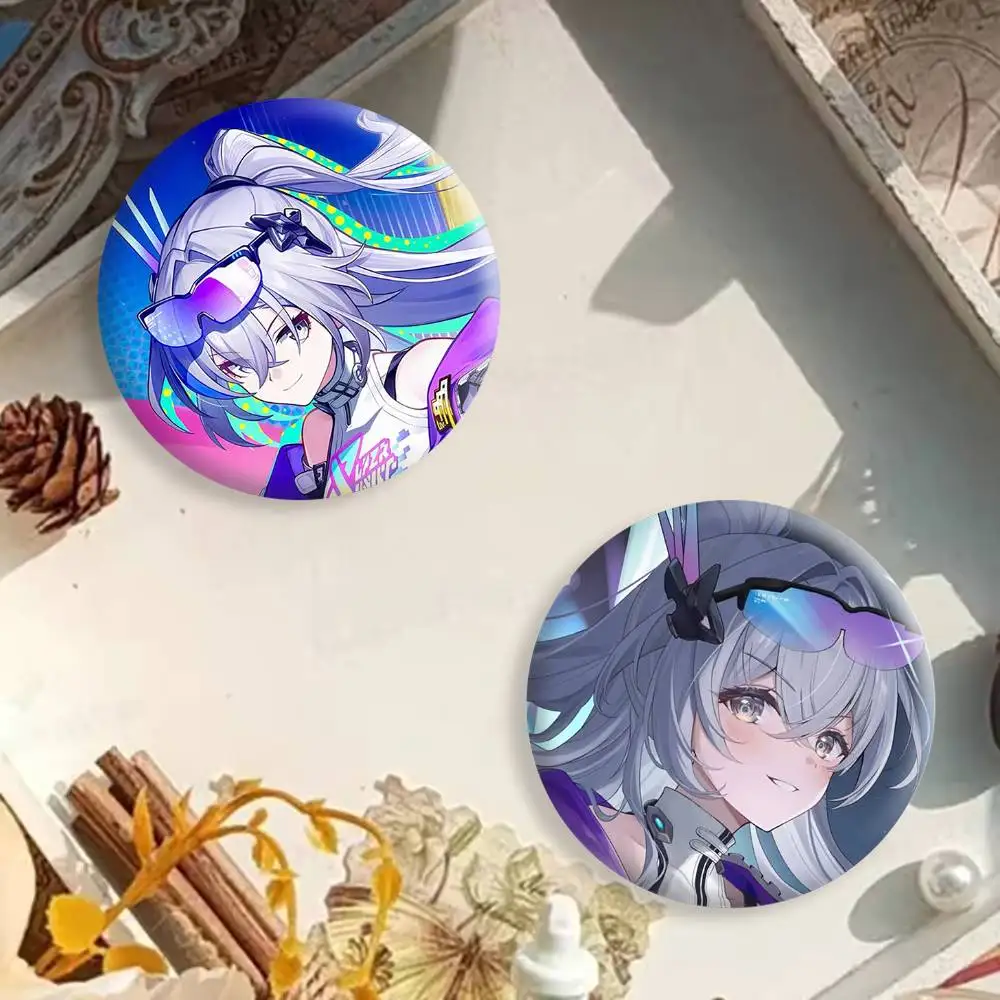 Game H-Honkai Star R-Rail Silver W-Wolf 999 level Badges Creative Tinplate Button PinsBrooch Badge Clothes Backpack view 3