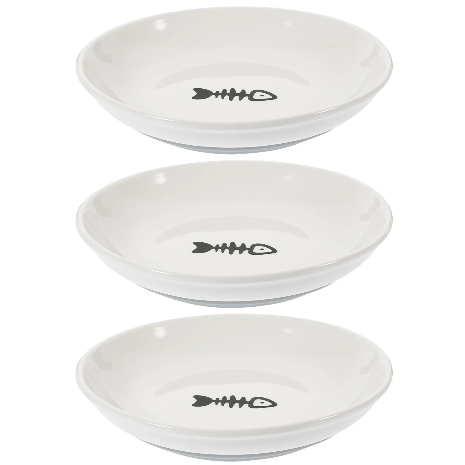 

3Pcs Ceramic Cat Bowls Shallow Wide Design with Non Slip Base Pet Feeder Dishes for Cats Food Water Bowl Round Sturdy Cat Dining