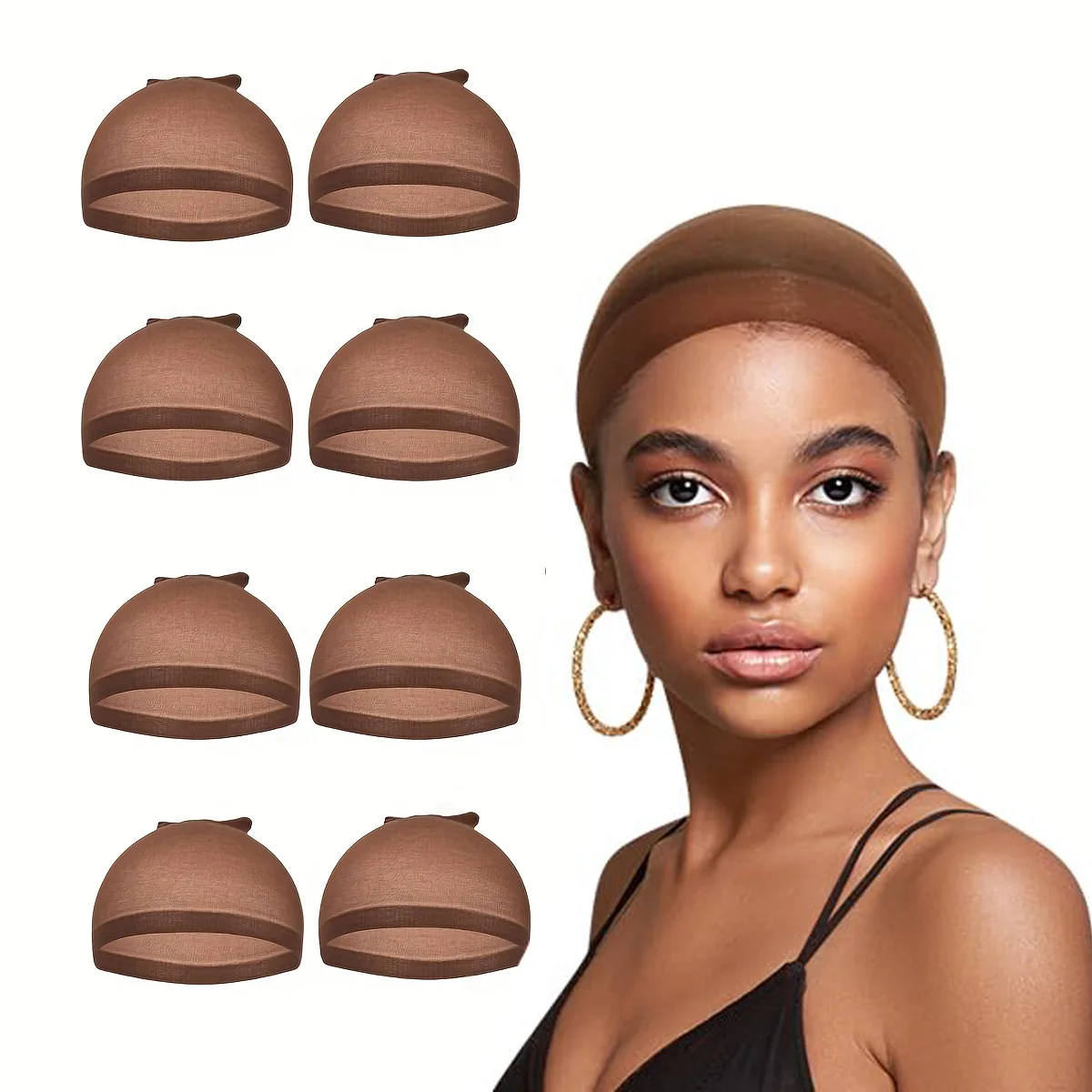 

Красно-коричневые сетчатые шапочки для париков с кружевной вставкой, нескользящие, дышащие, ультратонкие, высокоэластичные нейлоновые шапочки для париков