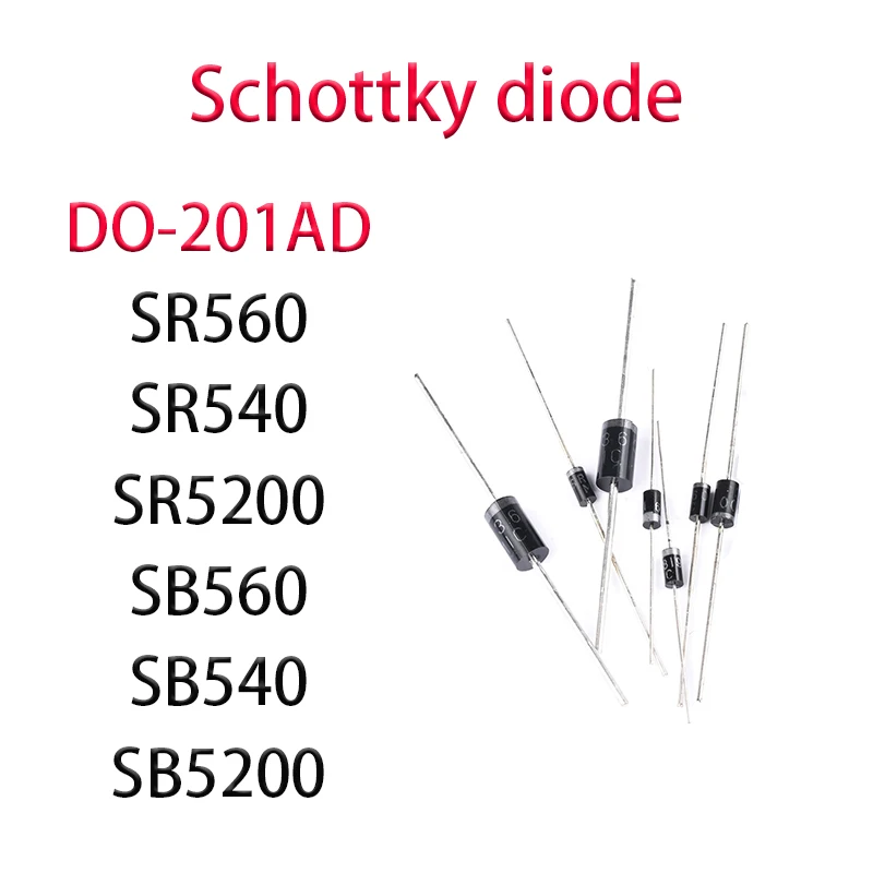 20PCS SR560 SR540 SR5200 SB560 SB540 SB5200 DO-201AD Schottky diode