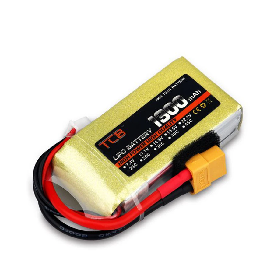 

2S 3S 4S 5S 6S 1300mAh 25C 35C High Power Model Aircraft Rechargeable Lithium Battery Pack