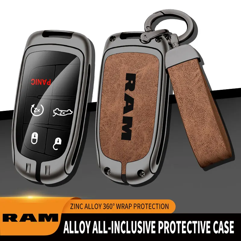 Casing Kunci Jarak Jauh Mobil Campuran Seng untuk Pelindung Remote Control 1500 2500 RAM Dodge untuk Aksesori Penutup Kunci Mobil Dodge RAM