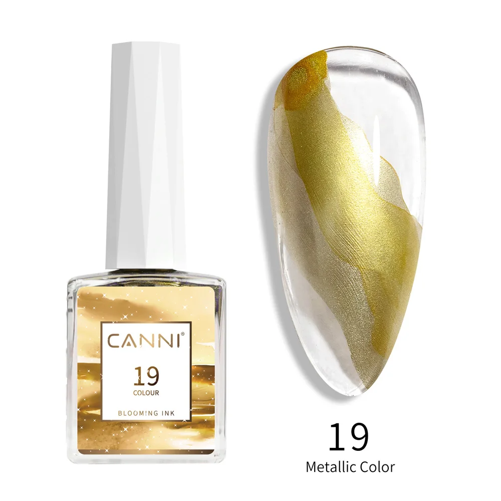 

CANNI Golden Rose Pink 9ml Blooming Nail Polish Air Dry Watercolor Marble Gel Nail Liquid Venalisa Smoke Bubble Painting Ink