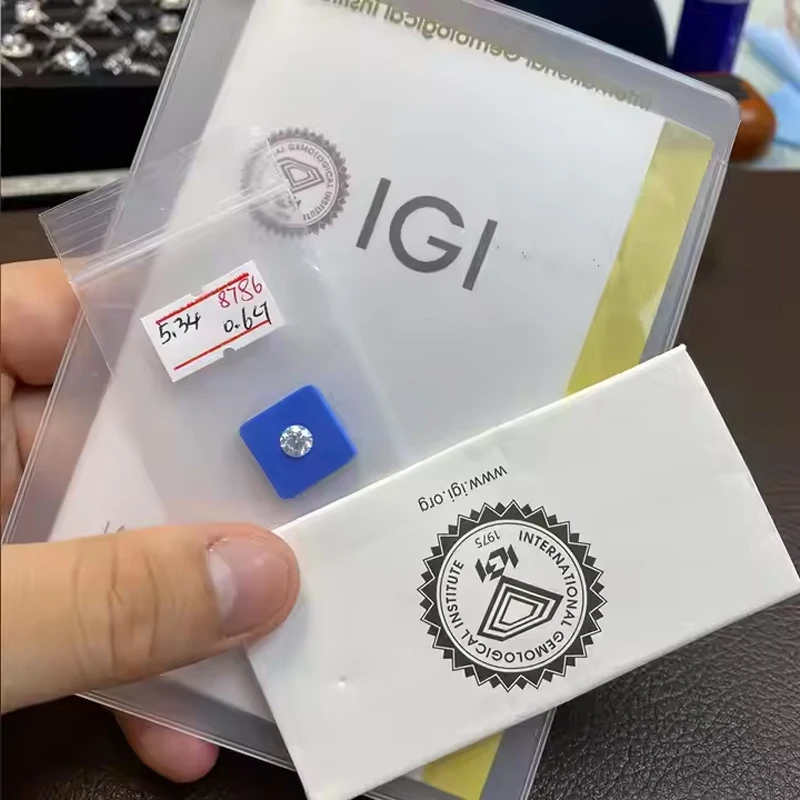 CVD HPHT 0.5-5CT مختبر الماس DEF VS-VVS جولة IGI GIA شهادة سوبر الأبيض نمت حجر الماس لصنع المجوهرات