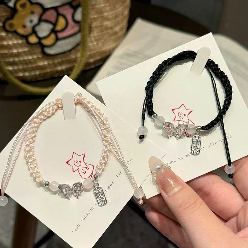 

Couple Minimalist Bracelet For Women Men Cute Butterfly Bracelet Handmade Adjustable Hand Rope Jewelry Accessories Gifts