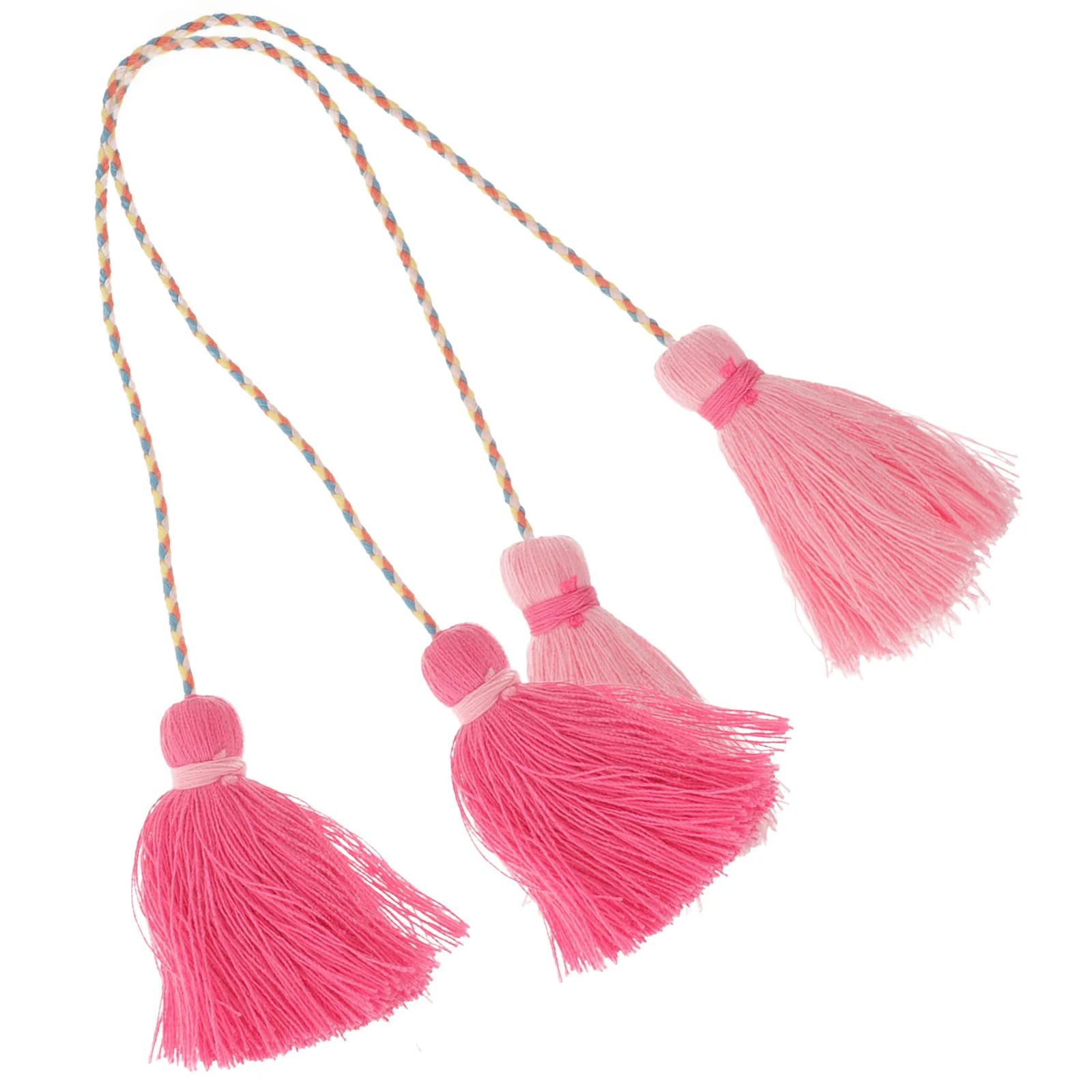 

2pcs Tassel Hanging Decor For Pillow Blanket Curtain Tablecloth Diy Craft Accessory Soft Cotton Woven Flow Design Pendant