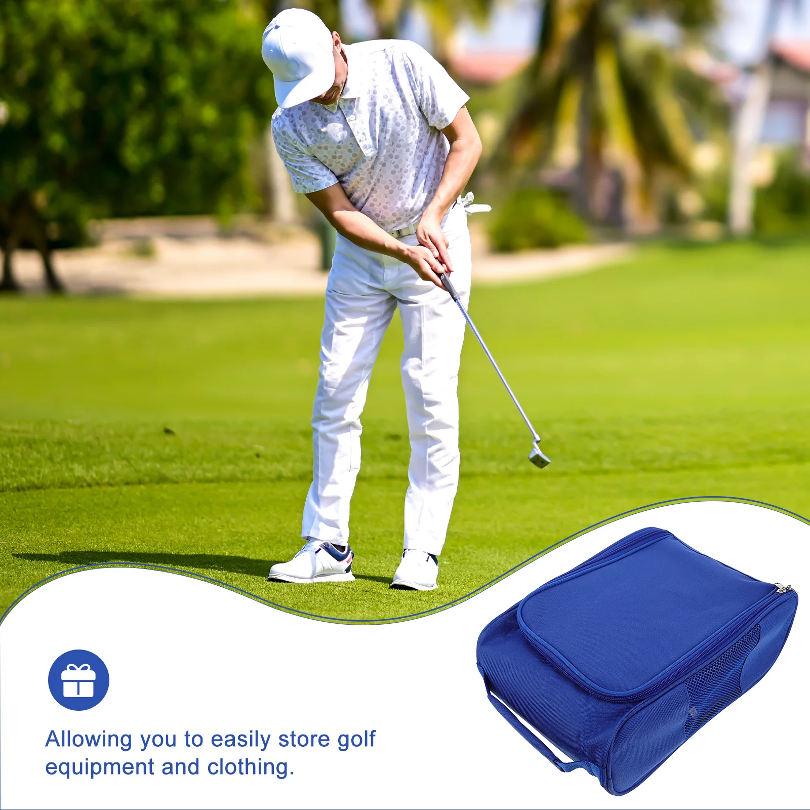 حقيبة حمل أحذية الجولف ذات التهوية ذات سعة كبيرة وخفيفة الوزن وحقيبة سفر للأحذية الرياضية والأنشطة الخارجية ومعدات الجولف #3