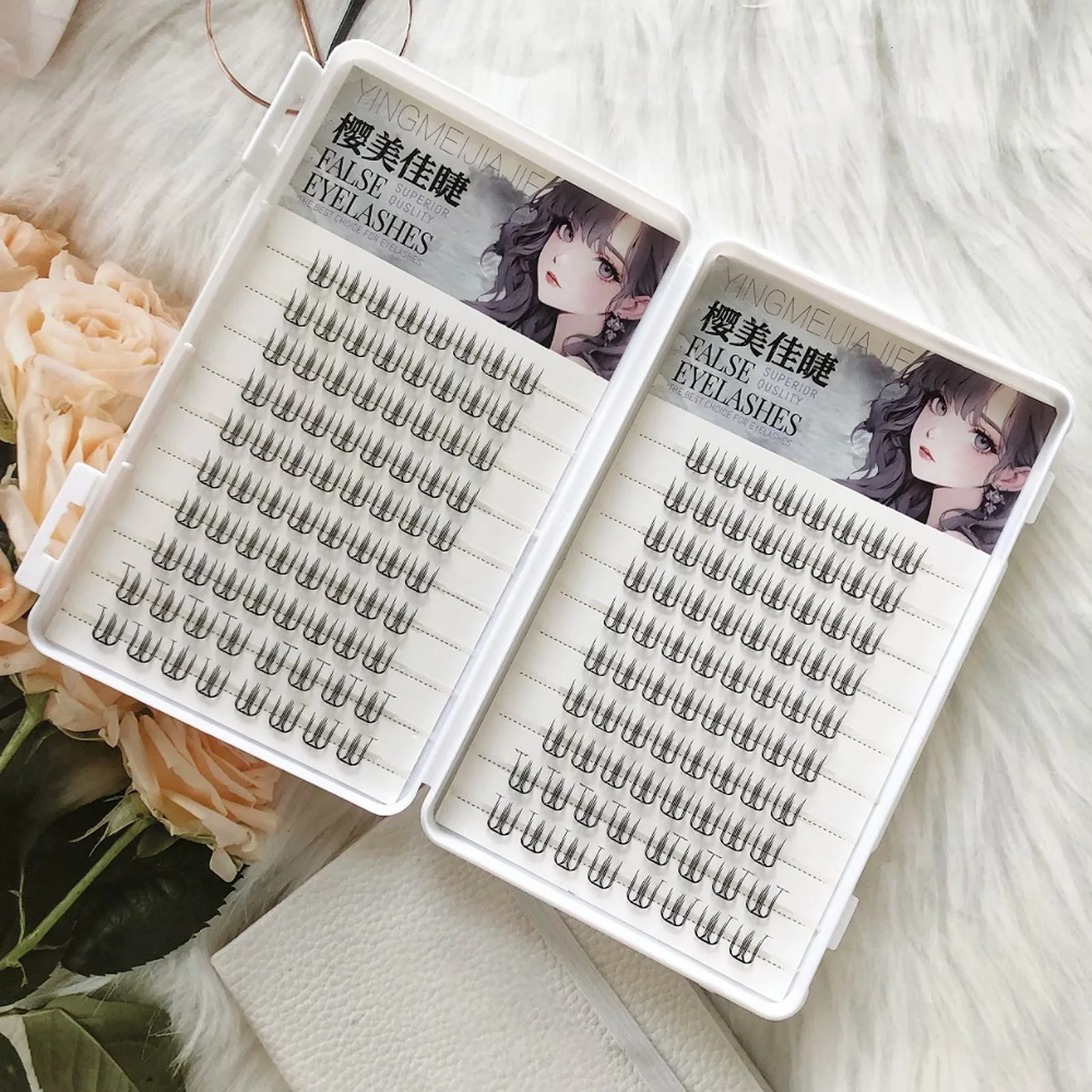 DIY wimperextensions Koreaanse stijl U-vorm valse wimpers Individuele clusterwimpers natuurlijk Zachte dagelijkse nepwimper Make-up