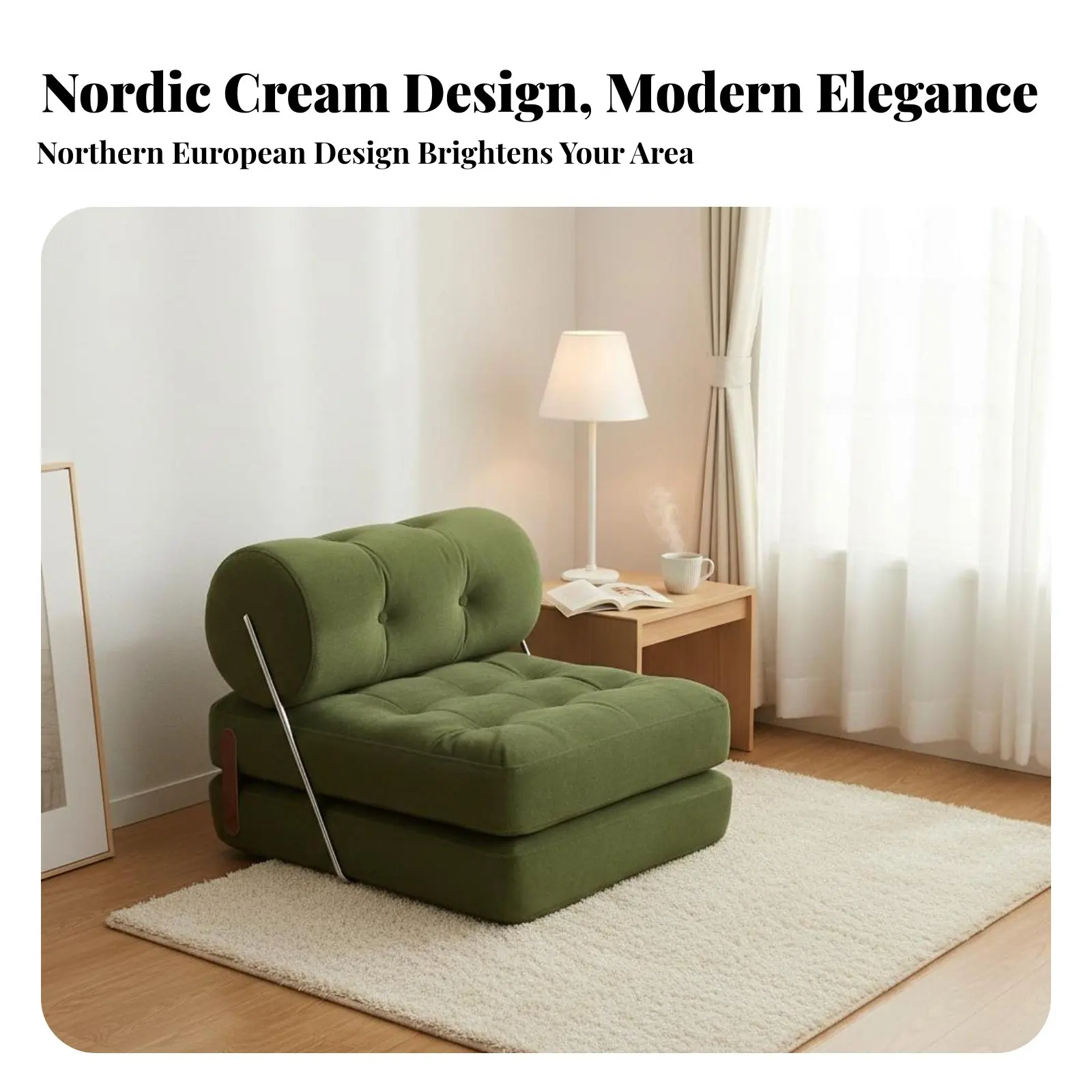 Sillón Plegable Individual de Doble Uso, Extensible, Configurable, Ahorra Espacio, Ideal para Apartamentos y Residencias