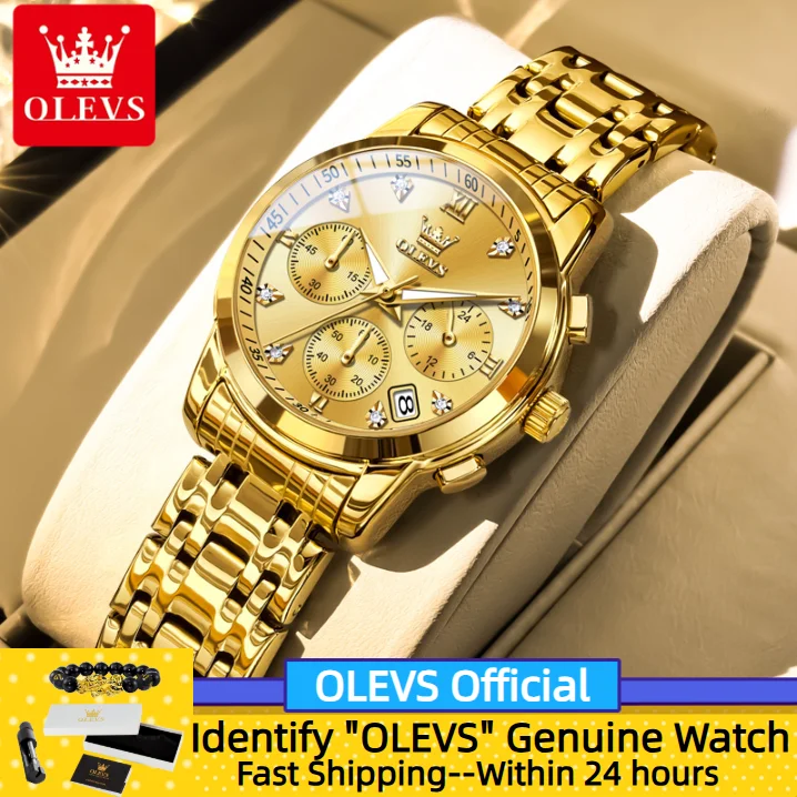OLEVS 2858 Women Watch Multifunctional Chronograph Waterproof Luminous Elegant Ladies' Watch