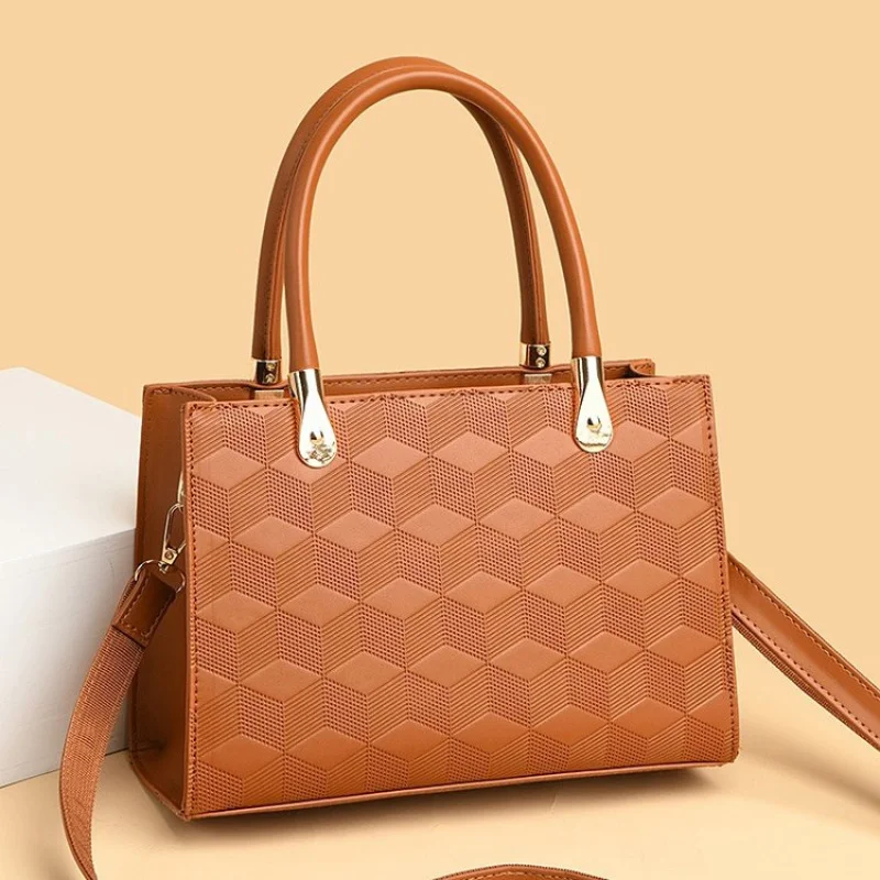 

Elegant Leather Crossbody Handbag Classic For Women Casual With Large Capacity Minimalist Design And Trendy Letter Logo