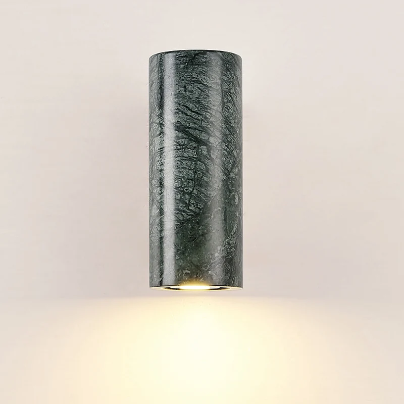 Italian Natural White Black Green Marble Wall Lamp Hotel Villa Living Room Bedroom Bedside Corridor Decoration Led Sconce Lights