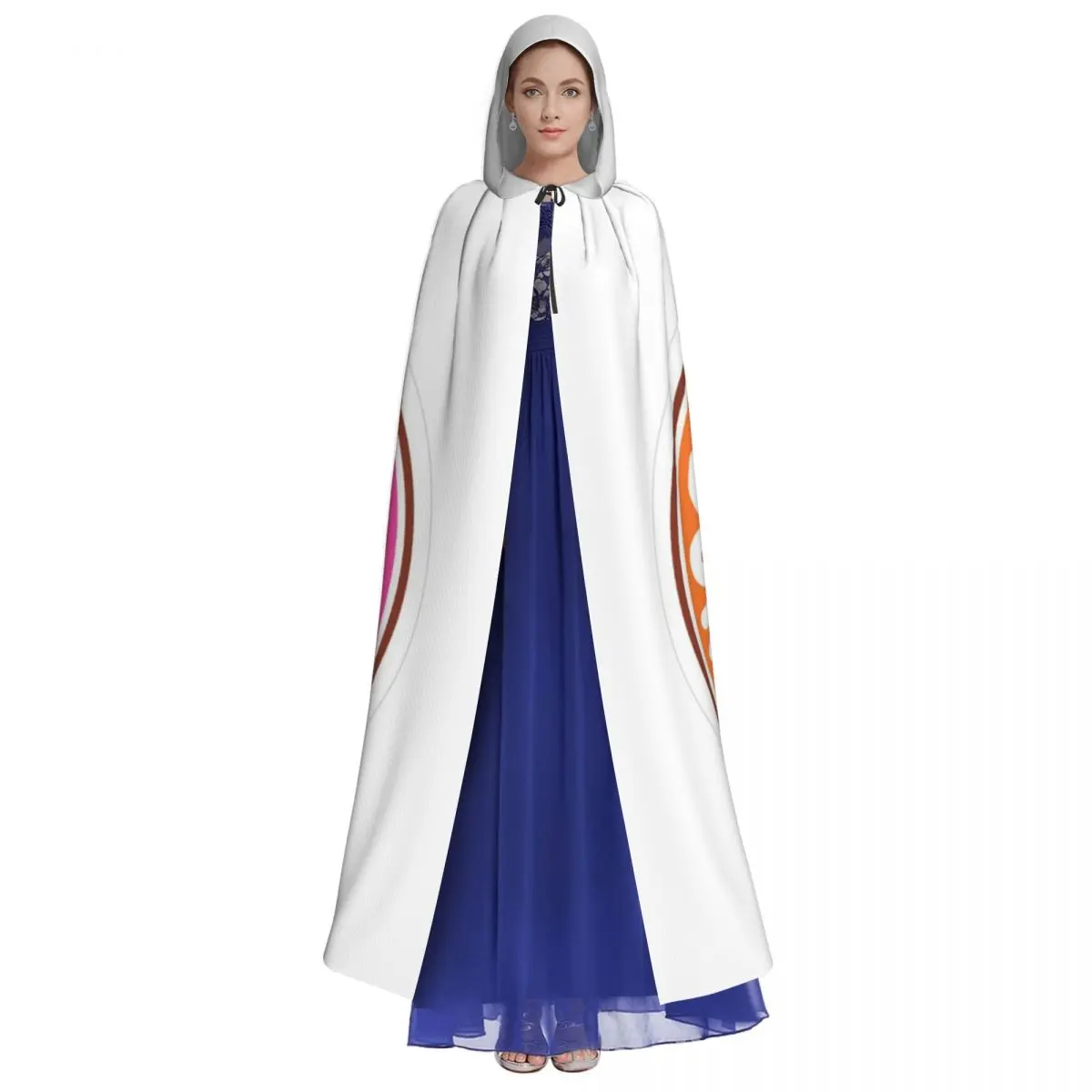 Dunkin Donuts Long Hooded Cloak Witch Medieval Costume Cosplay Cape HalloweenParty Adult Unisex view 4