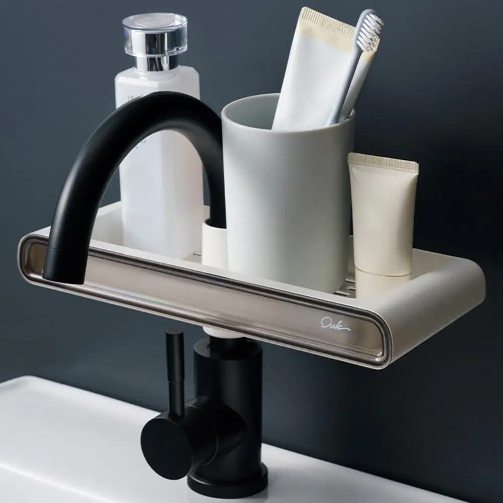 Strong Load-bearing Faucet Rack Bottom Hollow Design Space-saving Faucet Rack Quick Drainage Sponge Soap for Kitchen for Home