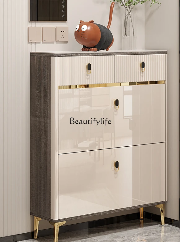 

Ultra-Thin Tilting Shoe Cabinet Simple Modern Entrance Cabinet Small Apartment