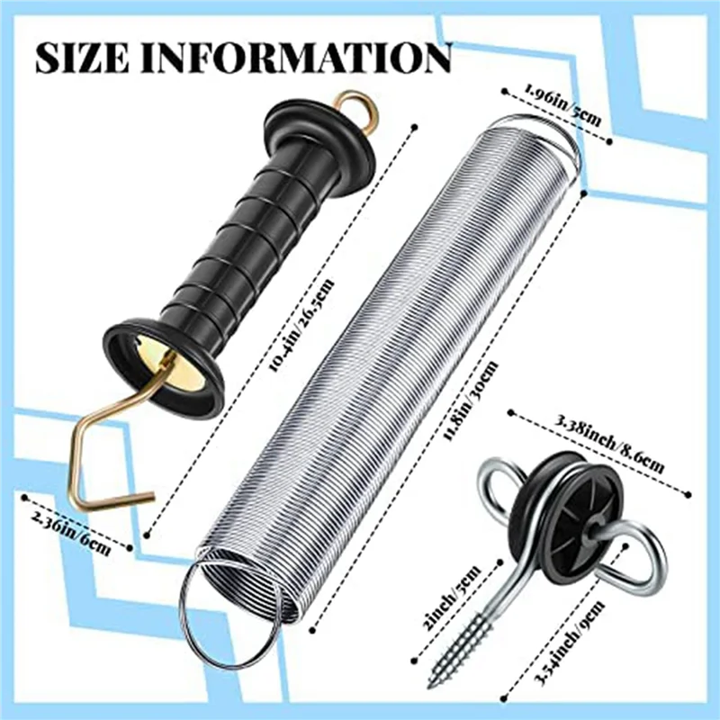 -ABGQ 8 Pieces Electric Fence Gate Handle Kit Electric Fence Gate Kit Anchors Spring Gate Handle Kit