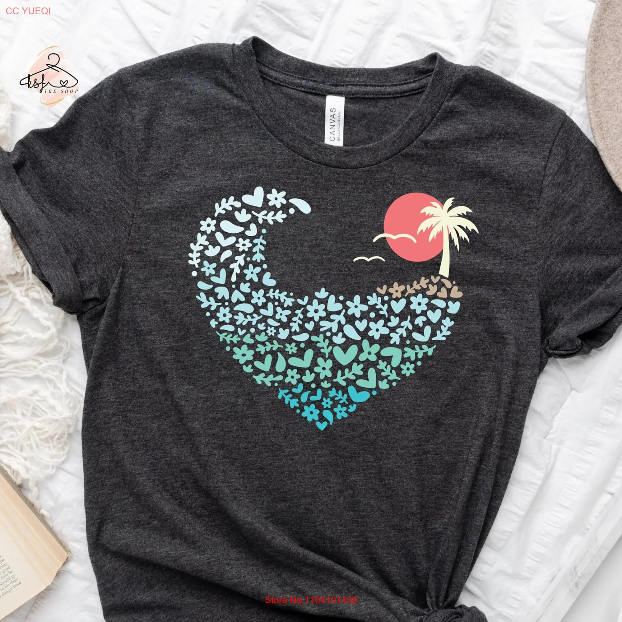 Surfing T shirt Surf Lover Surfer s Waves HearT Beach Party Vacation Girl long or short sleeves