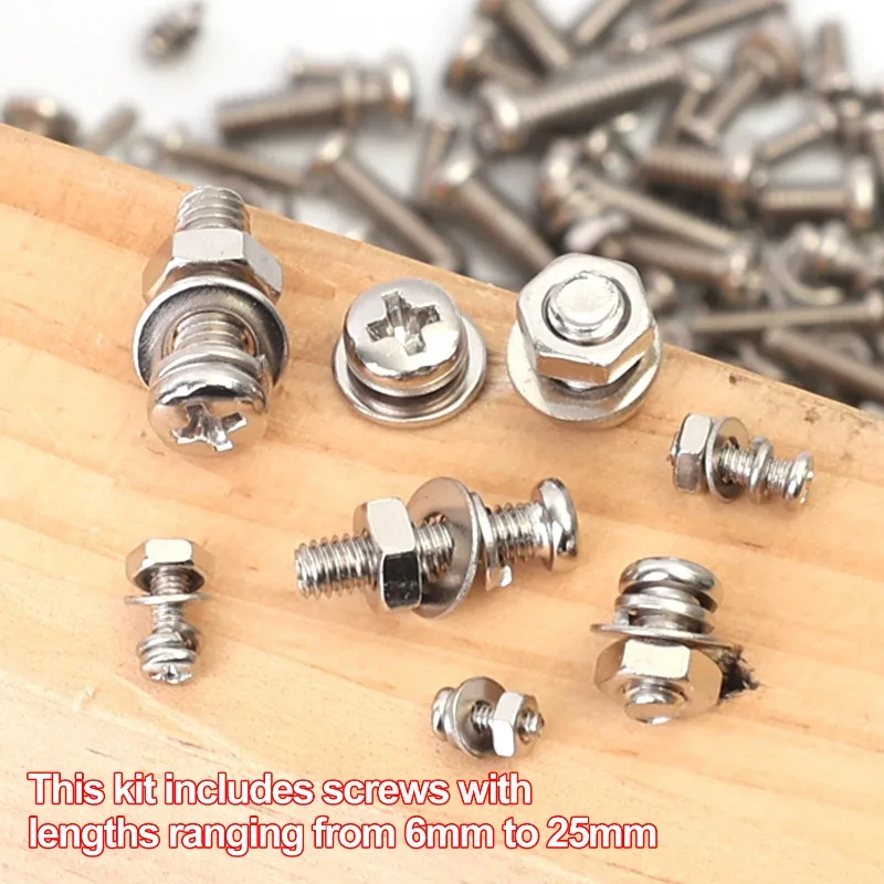 Stainless Steel Bolts Nuts Set Machine Screw Fasteners Assortment Round Head Screw Retainer Fastener Hexagon Socket Screw Kits