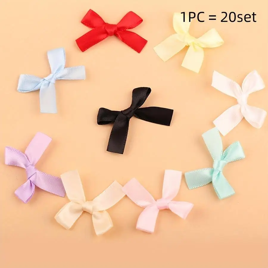 1/5/10/20/50/100pcs bowknot webbing ribbon DIY gift packaging with decorative gift box, pure color underwear accessories, sock a