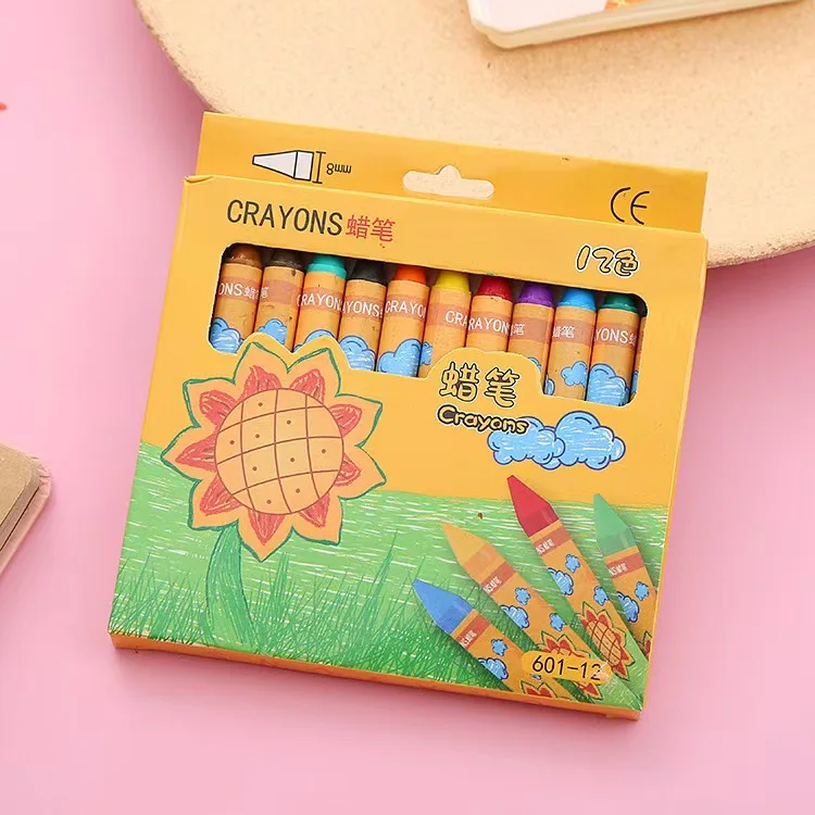 8-24Colors Washable Wax Crayon Do not Dirty Hands Drawing Painting Crayon Sticks Colored Wax Crayons Art Supply