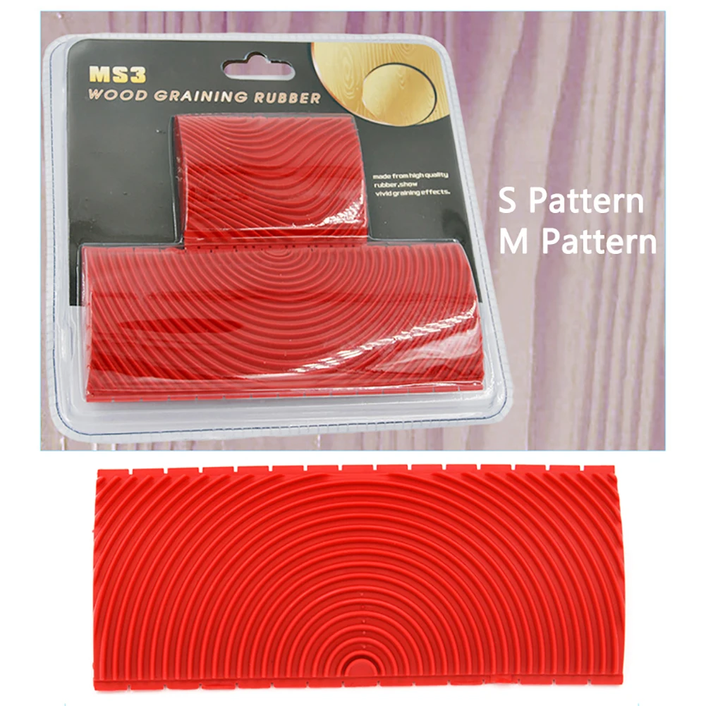 Juego de Herramientas de grano de madera para pintura, juego de pinceles de goma para pintura de pared, 1set