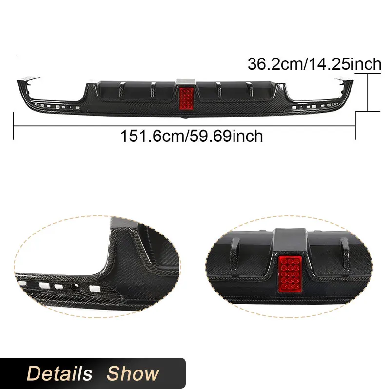 Car Rear Bumper Lip Diffuser For Mercedes Benz S Class W222 S63 S65 AMG 2014-2017 Rear Bumper Diffuser Lip Carbon Fiber / FRP