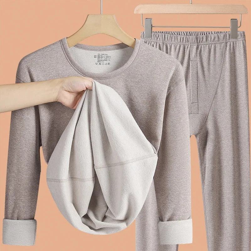 Plus Size Men Winter Thermal Underwear Mock-neck Layer Panties and Undershirts Keep Warm Clothing Elastic 2 Pieces Under L-7XL