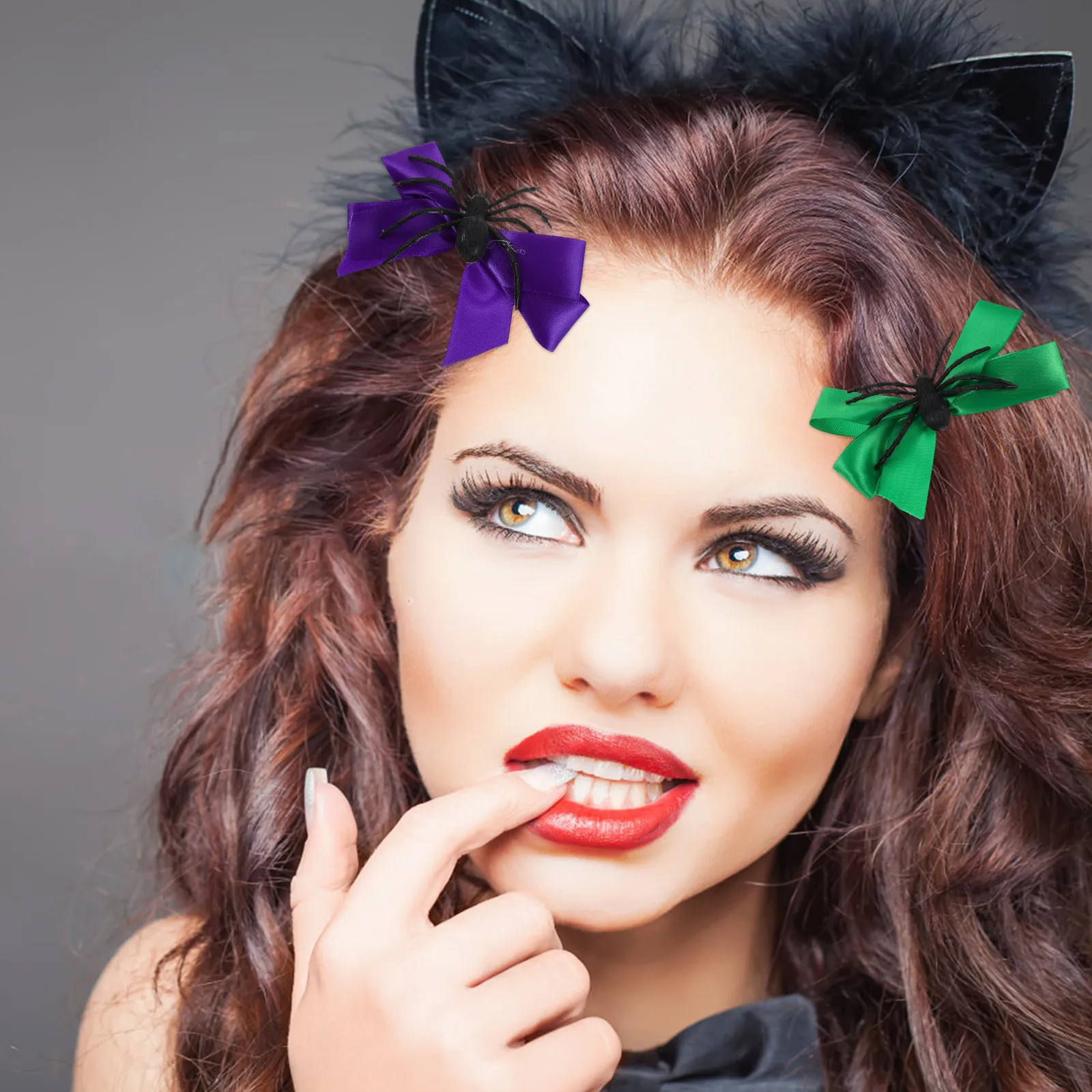 

8Pcs Spider Hair Bows for Halloween Party Costume Cosplay Hair Accessories Women Creepy Bow Clips Spooky Themed Hairpins