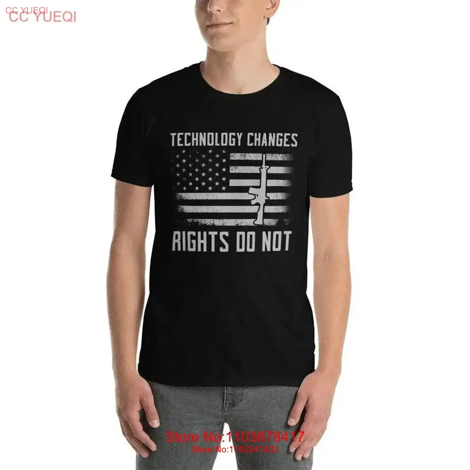 Technology Changes Rights Do not Gun 2A T Shirt 2nd Amendment vintage Washed designer clothes graphic Soft Slightly Breathable
