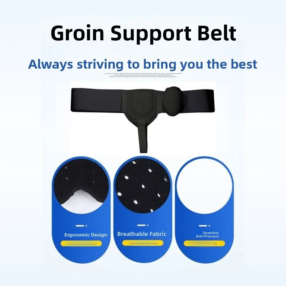 Cinturón ajustable para hernia, diseño cómodo y transpirable, cinturón de soporte para la ingle, correa de recuperación antideslizante, protector para hernia, hernia deportiva