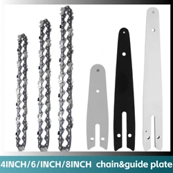 Cadenas de 4, 6 y 8 pulgadas para motosierra eléctrica de 4/6/8 pulgadas, piezas de sierra eléctrica de 6 y 8 pulgadas, placa guía de motosierra