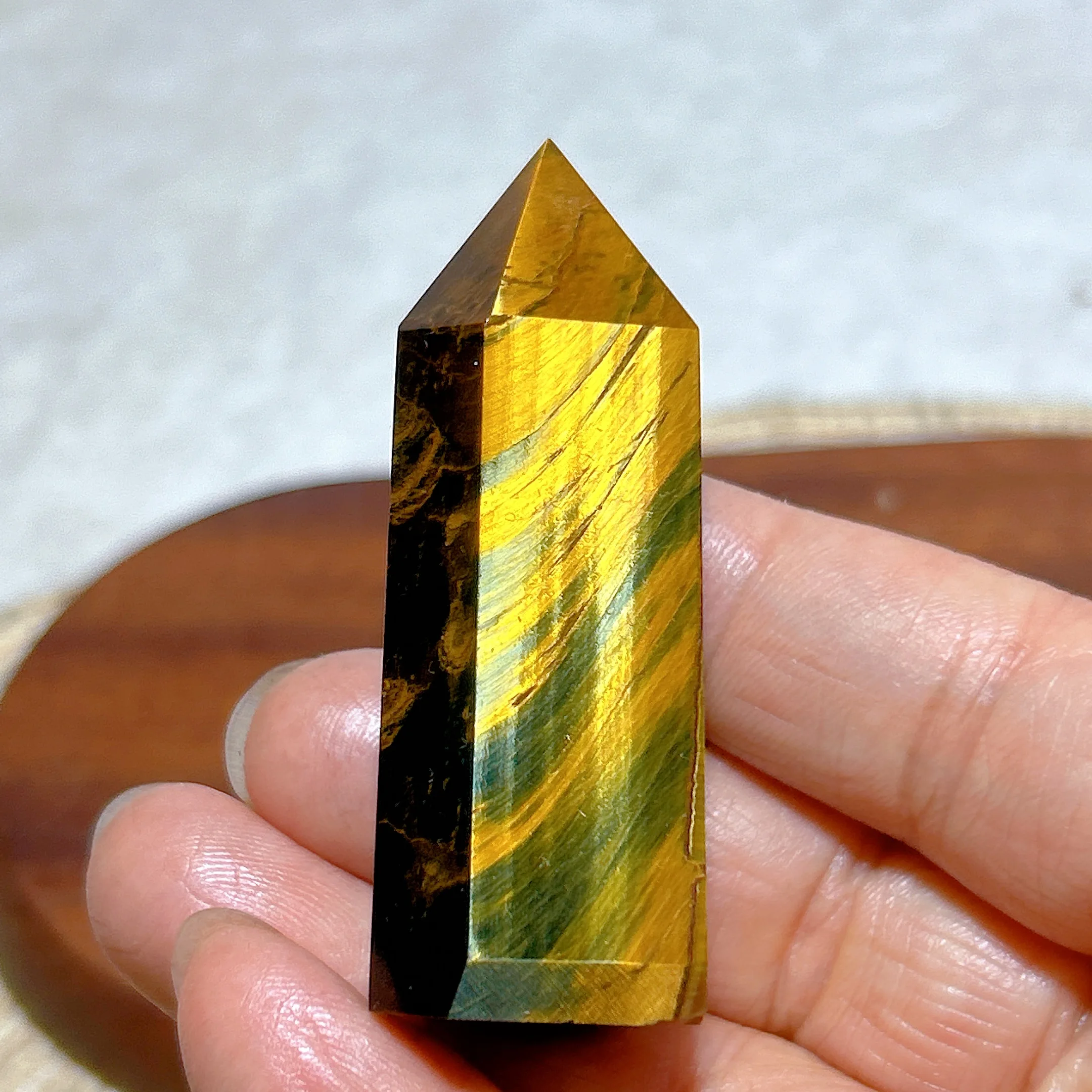 

High Quality Natural Crystal Blue Golden Flashy Tiger Eye Tower Healing Gemstone Mineral Energy Reiki Home Decorations Gift