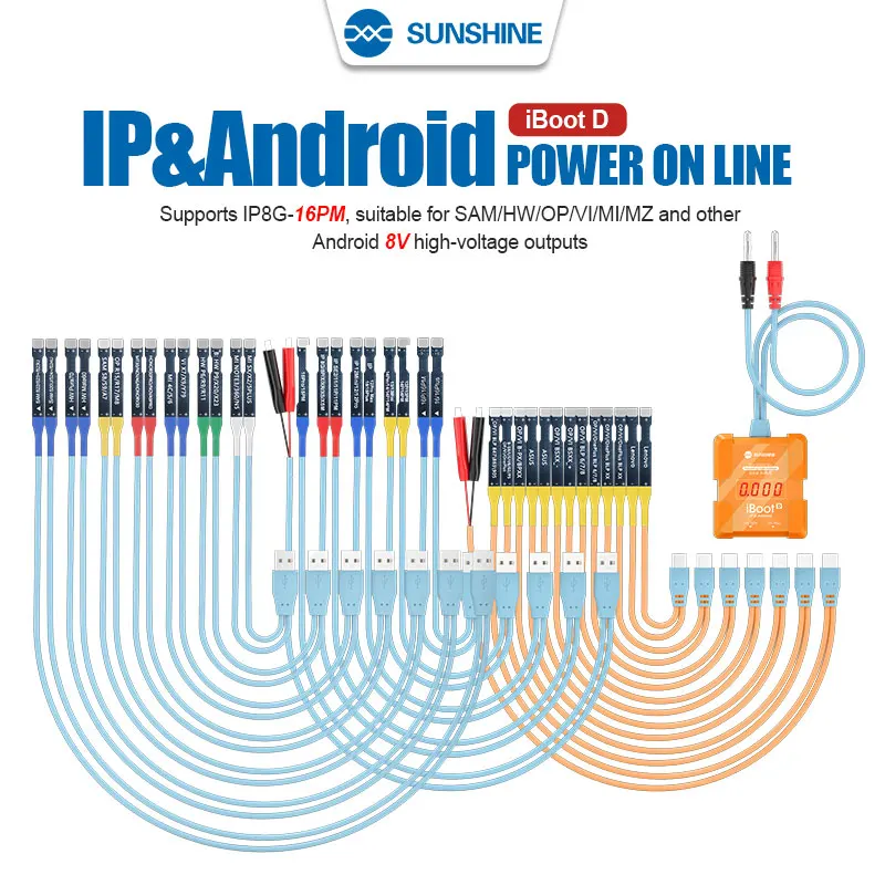 SUNSHINE IBOOT D IP & Android Mobile Phone Digital Boot Cable High Voltage Output Phone Power Supply Test Cable Charging Cable