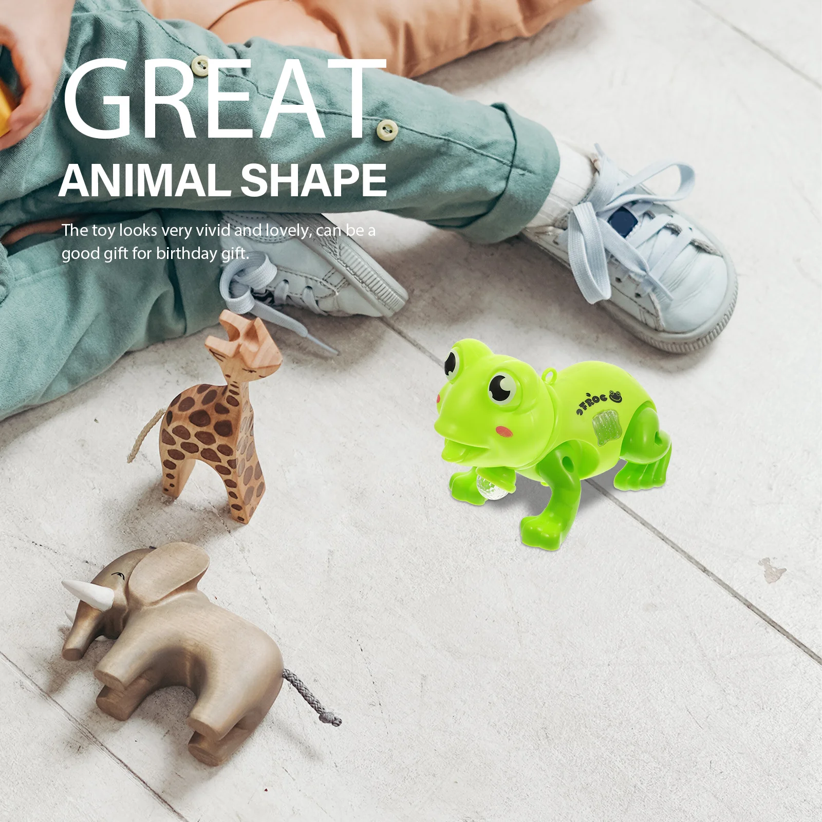 ضفادع القفز المضيئة، موسيقى بلاستيكية قابلة لإعادة الاستخدام، ألعاب تعليمية على شكل حيوانات للأطفال، فكرة هدية للتفاعل بين الوالدين والطفل #5