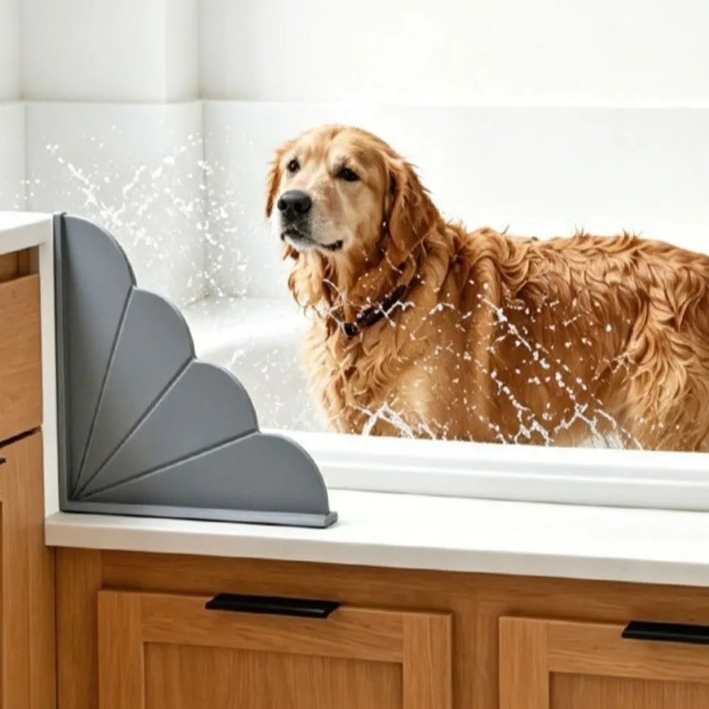 Silicone Bathtub Splash Guard Suction Cups Anti Splash Splash Stopper Guard No-Drill Waterproof Water Stop Panel Shower