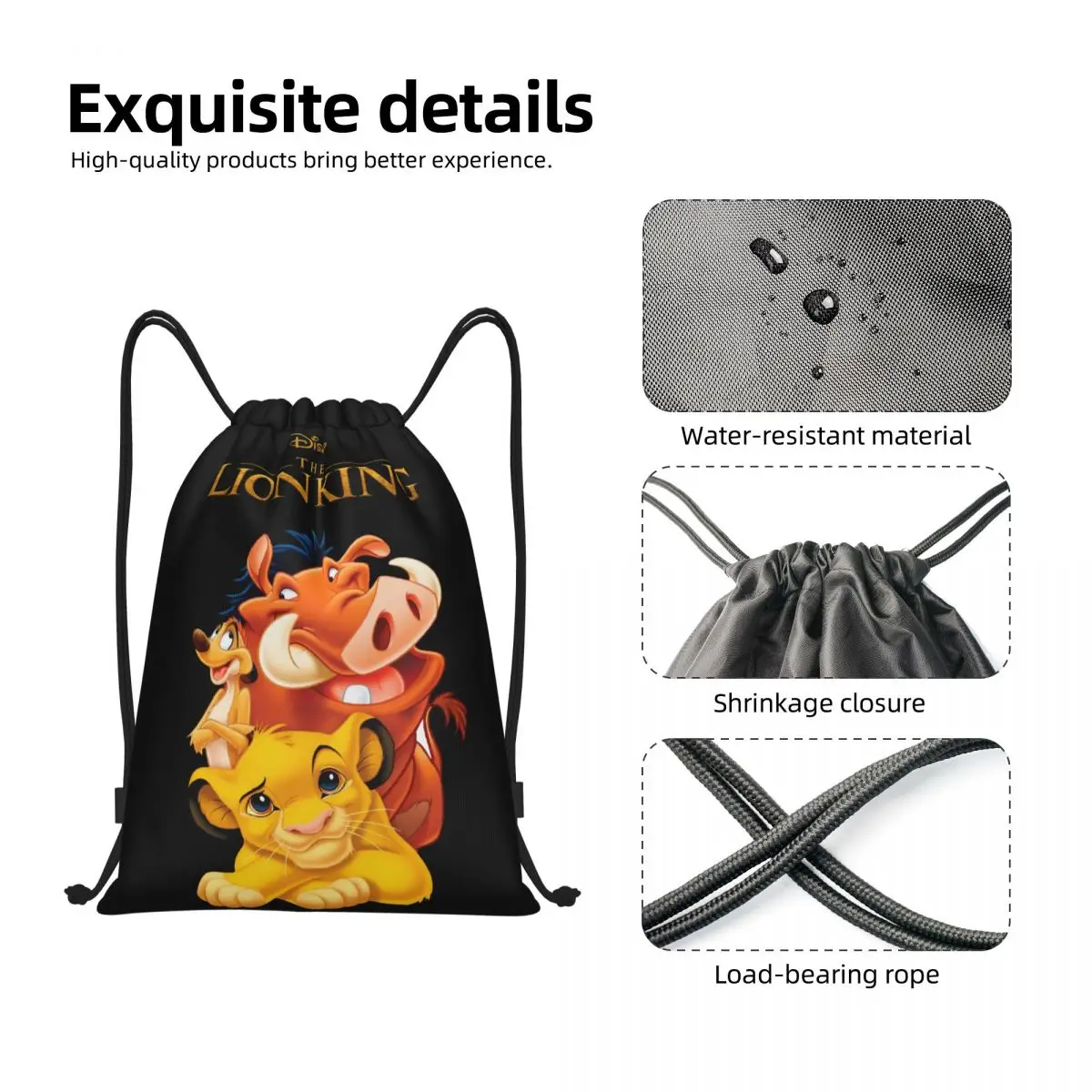 Custom The Lion King Drawstring Bags for Training Yoga Backpacks Women Men Sports Gym Sackpack