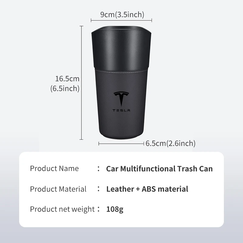 Car Mini Trash Can Cup Holder Accessory Garbage Organizer For Tesla Model 3 Y S X 2021 Roadster Cybertruck Juguete