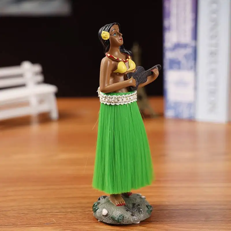 Hula Girl with Ukulele Shake Body Dolls Dashboard Car Decoration Accessories Auto Shaking Body Toy for Automoibles Car-styling 2