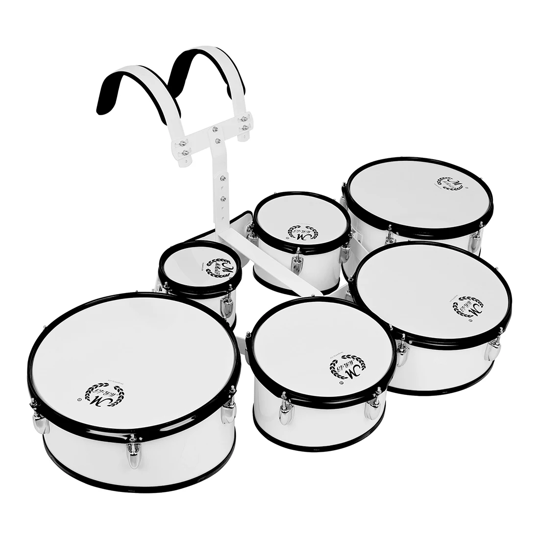 6-Piece Marching Drum Set with Carrier–Multi-Drum Sextet Toms with Sticks Keys & Wrenches for Marching Band Playing Practice view 5